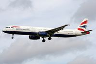 G-EUXG @ EGNT - Airbus A321-231 on approach to Rwy 25 at Newcastle Airport in 2008. - by Malcolm Clarke