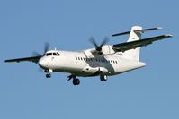G-RHUM @ EGNT - ATR ATR-42-300 on approach to Rwy 25 at Newcastle Airport in 2006. - by Malcolm Clarke