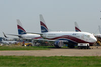 5N-MJB @ EGMC - Three Arik Air B737's at Southend - 5N-MJB , MJD and MJJ
