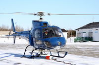 C-GWMO @ CYNM - Heli Explore pilot Claude Noel getting ready for a airborne survey