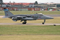 XZ399 @ EGXC - Royal Air Force Jaguar GR3A (c/n S164). Operated by 6 Squadron, coded 'EJ'. - by vickersfour