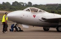 G-DHAV @ EGFH - DHA's ex-Swiss AF DH Vampire T.55/U-1234 returning from a flight in 2000 - by Roger Winser