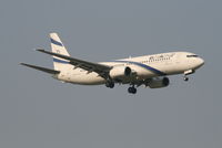 4X-EKC @ EBBR - Arrival of flight LY331 to RWY 02