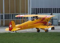 HB-UUY @ LSZR - Bücker (FFA) Bü 131 APM Jungmann (Lycoming engine) outside the Fliegermuseum Altenrhein