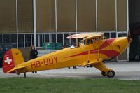 HB-UUY @ LSZR - Bücker (FFA) Bü 131 APM Jungmann (Lycoming engine) outside the Fliegermuseum Altenrhein