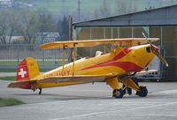 HB-UUY @ LSZR - Bücker (FFA) Bü 131 APM Jungmann (Lycoming engine) outside the Fliegermuseum Altenrhein