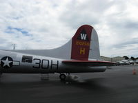 N5017N @ OXR - 1944 Boeing B-17G Flying Fortress 'Aluminum Overcast', tail with large rudder - by Doug Robertson