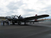 N5017N @ OXR - 1944 Boeing B-17G Flying Fortress 'Aluminum Overcast', four Wright Cyclone R-1830-97 1,200 Hp each radial engines, three-blade feathering props - by Doug Robertson