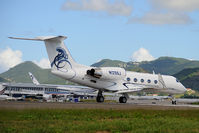N125SJ @ TNCM - Gulfstream G1V - by robert starling