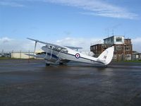 G-AIDL @ EGFH - Visiting de Havilland Rapide 6 in RAF markings with s/n TX310. - by Roger Winser