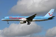 G-BYAH @ EGNT - Boeing 757-204 on approach to Rwy 25 at Newcastle Airport in 2006. - by Malcolm Clarke