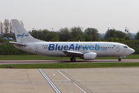 YR-BAA @ EGGW - Blue Air B737 at Luton - by Terry Fletcher