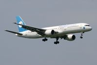 OH-LBS @ EGNT - Boeing 757-2Q8 on approach to Rwy 25 at Newcastle Airport in 2006. - by Malcolm Clarke