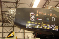 LV907 - Nose Art on Halifax Bomber , marked as LV907 , and displayed at the Yorkshire Air Museum at Elvington