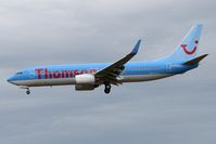 G-FDZG @ EGNT - Boeing 737-8K5 on approach to Rwy 25 at Newcastle Airport in 2008. - by Malcolm Clarke