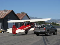 N66711 @ SZP - 1941 Boeing Stearman IB75A, Jacobs R-755B2 275 Hp newly rebuilt engine, aircraft in total rebuild at Rowena's Flying Fabric Company, Restricted-Experimental class, deplaning from flight - by Doug Robertson
