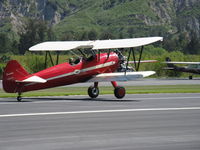 N66711 @ SZP - 1941 Boeing Stearman IB75A, Jacobs R-755B2 275 Hp newly rebuilt engine, Restricted-Experimental class, landing roll Rwy 22 - by Doug Robertson