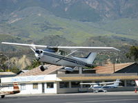N20556 @ SZP - 1973 Cessna 172M, Lycoming O-320-E2D 150 Hp, takeoff climb Rwy 22 - by Doug Robertson