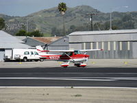 N19328 @ SZP - 1973 Cessna 150L, Continental O-200 100 Hp, holding short - by Doug Robertson