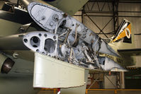 XL502 @ EGYK - Fairey Gannet AEW3 at The Yorkshire Air Museum, Elvington, UK in 2010. Showing the complex wing folding mechanism. - by Malcolm Clarke