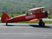 N4798V @ SZP - 1943 Boeing Stearman E75, Jacobs R755B 275 Hp, landing roll Rwy 22 - by Doug Robertson