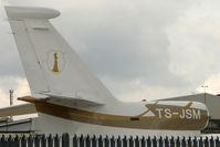 TS-JSM @ EGGW - Shame this Falcon 900 was not in a more favourable spot to photograph - by Terry Fletcher