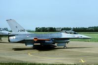 J-240 @ EHLW - In 1994 this F-16 received a 315 sqn badge, but retained its Frisian tail band.