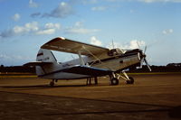 OM-UIN @ EGFH - Avia Special's AN-2 Colt after a pleasure flight around the Gower Peninsula in August 1994. - by Roger Winser