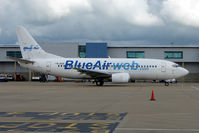 YR-BAF @ EGGW - Blue Air B737 at Luton - by Terry Fletcher