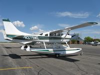 N379ME @ KAXN - Cessna T206H equipped with floats on the line. - by Kreg Anderson