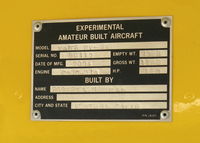 N912MB @ SZP - 2004 Nauman VAN's RV-9A, Lycoming O-320-D1A 160 Hp, builder plate - by Doug Robertson