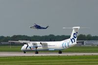 G-ECOH @ EGSH - Awaiting a Bristow helicopter to land before take off. - by Graham Reeve