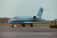 OY-MMM @ EGFH - Bombardier Cl-600 Challenger 604 aircraft operated by Maersk VIP aircraft visiting Swansea Airport in 2003 - by Roger Winser