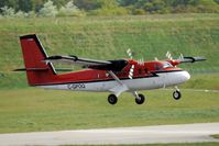 C-GPOQ @ EGBB - Kenn Boerk Twin Otter climbs through the heat haze on departure from Birmingham - by Terry Fletcher