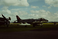 XD317 @ EGDY - Coded 112/R of 800 NAS. The Fleet Air Arm Museum's Scimitar on display at a RNAS Yeovilton Naval Air Day in the early 1970's. Possibly 1972. - by Roger Winser