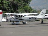 N4648L @ POC - Parked in transient parking - by Helicopterfriend