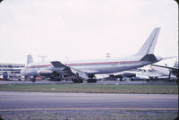 N8215U @ KMIA - Originally Clipper Gauntlet with PAA, later to United. Delivered as a DC-8-32, original JT3's were replaced with P&W JT4's to make a -33 (JT4's shown). Conner Air Line colors. Broken up in MIA 18 months after this photo was taken. - by GatewayN727
