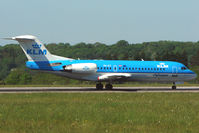 PH-JCT @ EGGD - KLM Cityhopper Fokker 70 departs Bristol - by Terry Fletcher
