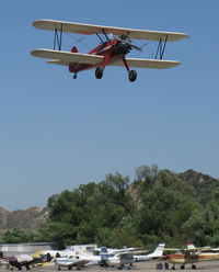 N66711 @ SZP - 1941 Boeing Stearman 1B75A, Jacobs R-755B2 275 Hp, Restricted, Experimental class, high speed pass over Rwy 22 - by Doug Robertson