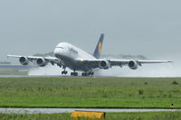 D-AIMA @ LOWL - Lufthansa Airbus A380-841 take off in LOWL/LNZ on RWY27 - by Janos Palvoelgyi