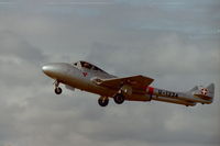 G-DHAV @ EGFH - DHA's DH Vampire T.55 departing Swansea Airport for test flight in Autumn 1997 shortly after gaining a permit to fly. - by Roger Winser