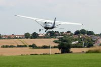 G-RABA @ X5FB - Reims FR172H Reims Rocket at Fishburn Airfield in 2008. Target towing. The banner has a loop in it's tow rope which is loosely laid over the two poles. The tow aircraft trails a rope with a grappling hook on the end. Low and accurate flying is essential. - by Malcolm Clarke