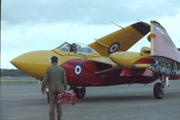 G-CVIX @ EGFH - DH Sea Vixen D.3 (ex-XP924) arrives at Swansea Airport as the latest addition to De Havilland Aviation's fleet of preserved aircraft. - by Roger Winser