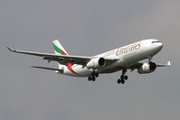 A6-EKQ @ EGNT - Airbus A330-243 on finals to 25 at Newcastle Airport in 2008. - by Malcolm Clarke