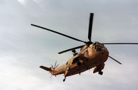 XZ593 @ EGQS - Sea King HAR.3 of 202 Squadron resident at RAF Lossiemouth in the Summer of 1990. - by Peter Nicholson