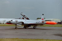 G-TBRD @ EGBP - Golden Apple Operation's Silver Star marked 21261/RCAF 261 at the Classic Jets Airshow, Kemble in 2003. Formerly G-OAHB and G-JETT. G-TBRD was de-registered on 9th September 2007. - by Roger Winser