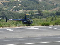 N478SH @ SZP - 2006 Robinson R22 BETA II, Lycoming O-360-J2A derated to 131 Hp, near touchdown on SZP's helipad - by Doug Robertson