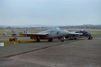 G-VMPR @ EGFH - Vampire (XE920) recently joined by Venom G-GONE at Swansea Airport. - by Roger Winser