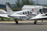 N266EA @ EGTF - Beech 58 Baron at Fairoaks - by Terry Fletcher