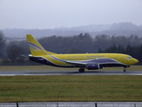 F-GIXD @ EGPH - Europe airpost B737 Landing on runway 06 with a load of french rugby fans - by Mike stanners